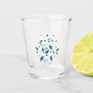 Elegantes Muster der Tulip Blume Botanisches Kunst Schnapsglas