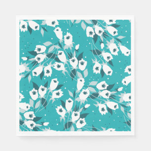 Elegantes Muster der Tulip Blume Botanisches Kunst Serviette