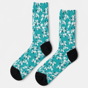 Elegantes Muster der Tulip Blume Botanisches Kunst Socken