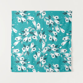 Elegantes Muster der Tulip Blume Botanisches Kunst Wandteppich