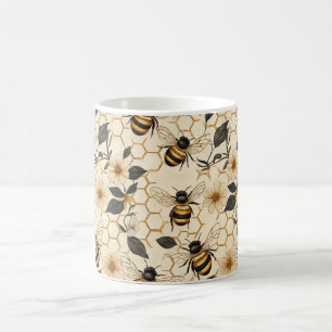 Elegantes Muster für Bienen und Honeycomb Kaffeetasse