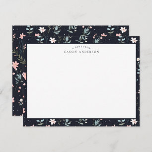 Elegantes Muster für farbenfrohe Wildblumen Person Mitteilungskarte