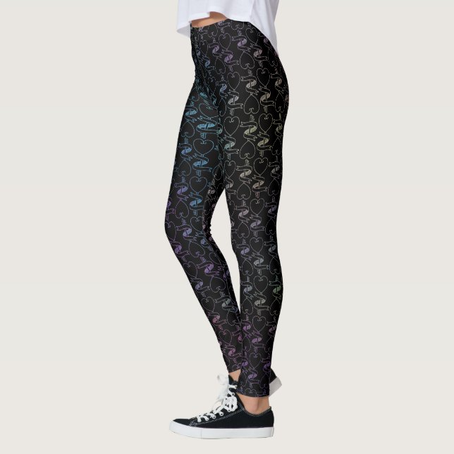 Elegantes Muster für moderne, farbenfrohe Herzen u Leggings (Links)