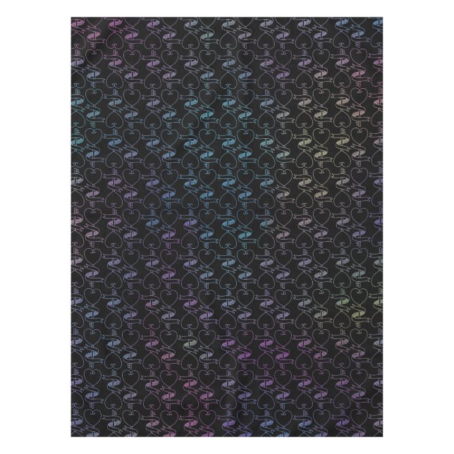Elegantes Muster für moderne, farbenfrohe Herzen u Tischdecke (Vorderseite)