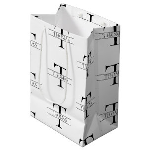 Elegantes Muster für Personalisierte Monogramm-Ind Mittlere Geschenktüte