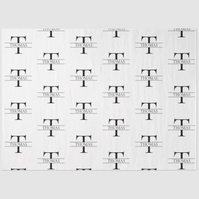 Elegantes Muster für Personalisierte Monogramm-Ind Seidenpapier (Vorderseite)