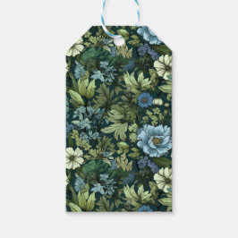 Elegantes Muster für Viktorianische Wildblumen in  Geschenkanhänger