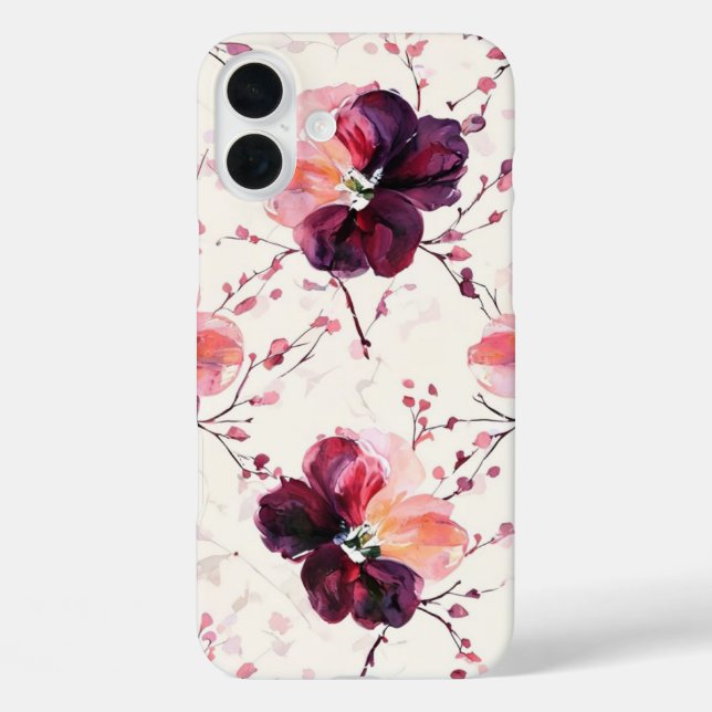 Elegantes Muster für Wasserfarben, Blumen und Zwei Case-Mate iPhone Hülle (Rückseite)