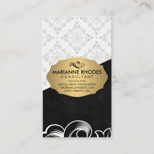 Elegantes Muster / Gold mit Element / Farbblock Visitenkarte