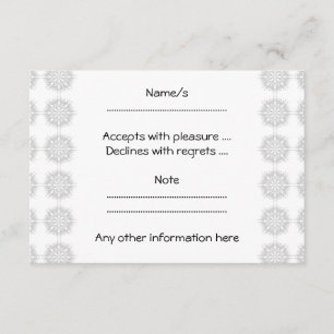 Elegantes Muster, hellgrau und weiß RSVP Karte