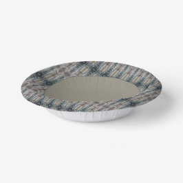 Elegantes Muster in Türkis und Graubraun Pappteller