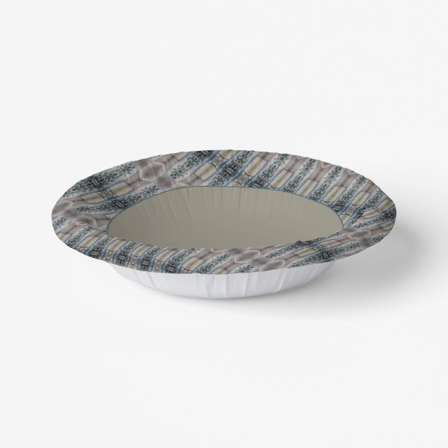 Elegantes Muster in Türkis und Graubraun Pappteller (Gewinkelt)