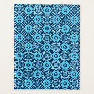Elegantes Muster mit blauer Geometrie Planer