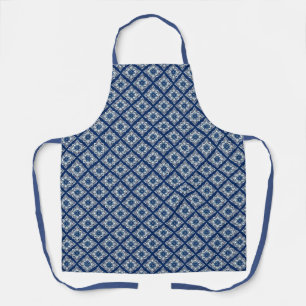 Elegantes Muster mit blauer Geometrie Schürze
