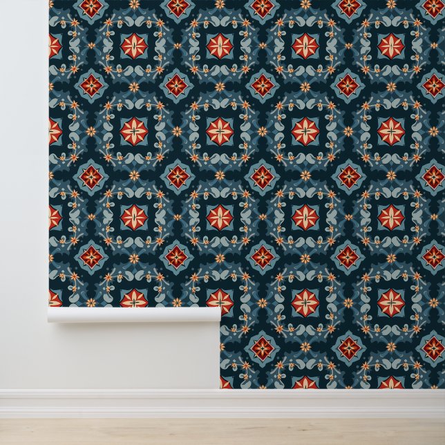 Elegantes Muster mit geometrischer Struktur Tapete (Anwendung)