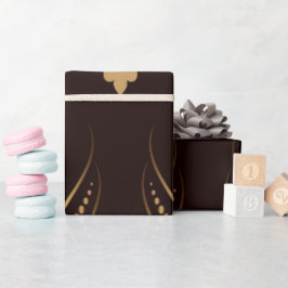 Elegantes Muster mit goldenen Blumenmotiven Geschenkpapier