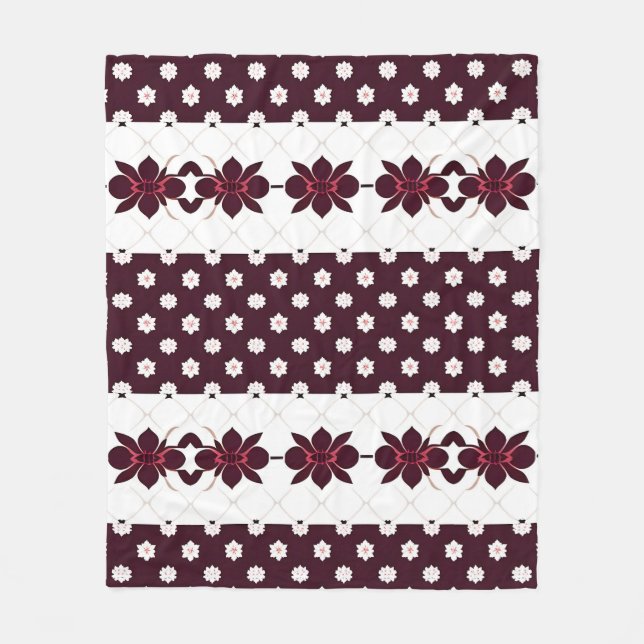 Elegantes Muster mit Lotus und Blossom Fleecedecke (Vorderseite)
