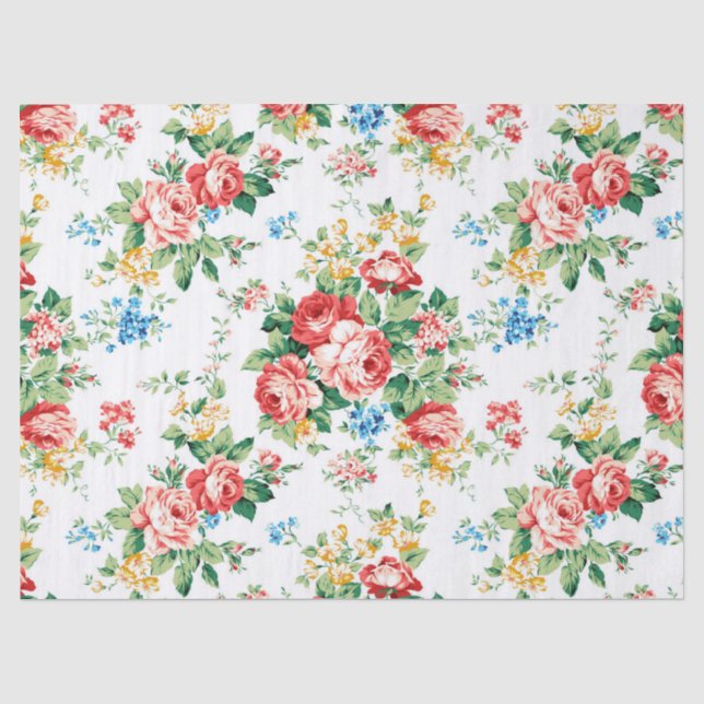 Elegantes Muster mit Rose Design Element Seidenpapier (Vorderseite)