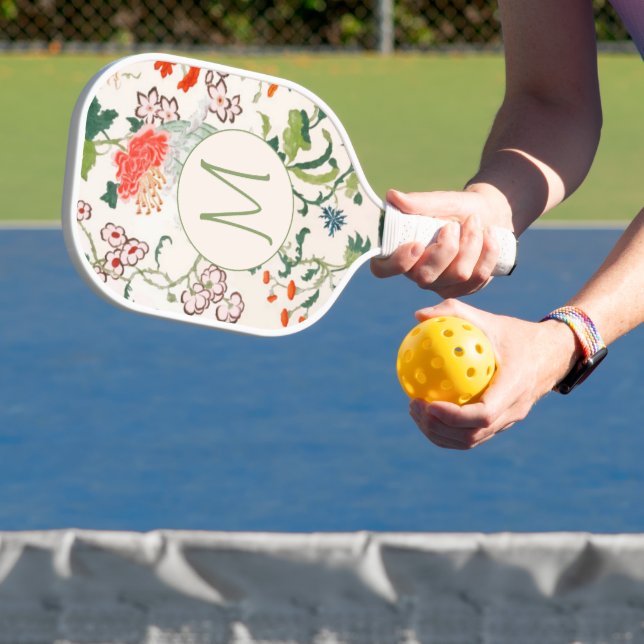 Elegantes Muster Monogramm Pickleball Schläger (InSitu)