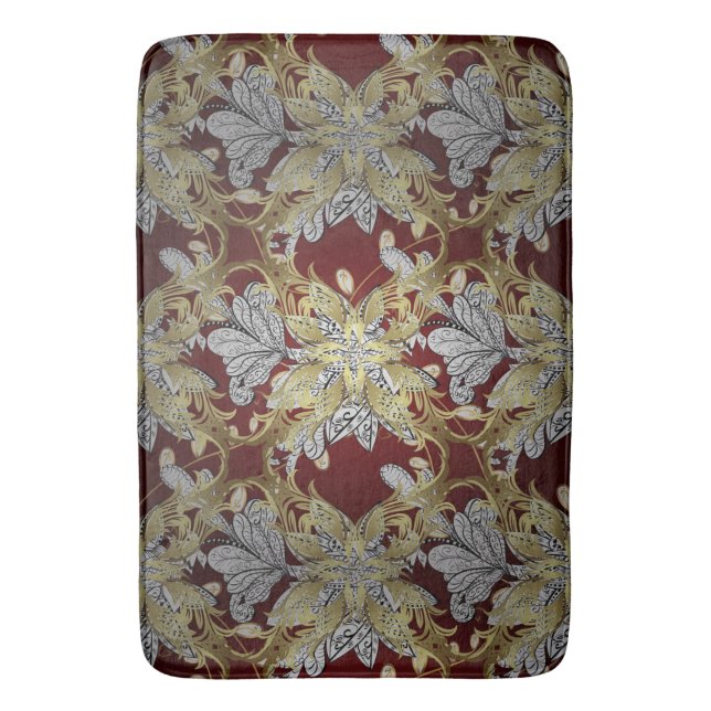 Elegantes Muster neutrale Farben Gold-Element Badematte (Vorderseite Vertikal)