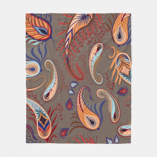 Elegantes Muster. Paisley-Illustration.  Fleecedecke (Vorderseite)