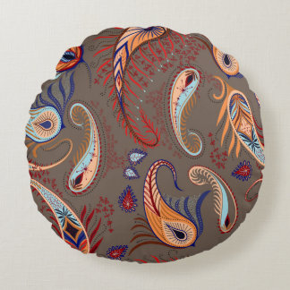 Elegantes Muster. Paisley-Illustration. Rundes Kissen