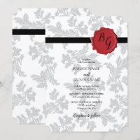 Elegantes Muster & Siegel Hochzeitseinladungen