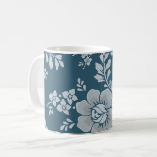 Elegantes Muster Vintager blauer Blume Kaffeetasse