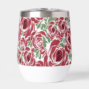 Elegantes Muster Vintager Rose - Rot und Grün