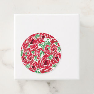 Elegantes Muster Vintager Rose - Rot und Grün Geschenkanhänger