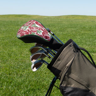 Elegantes Muster Vintager Rose - Rot und Grün Golf Headcover