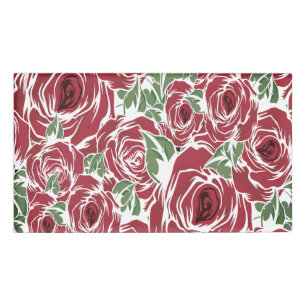 Elegantes Muster Vintager Rose - Rot und Grün Namenschild