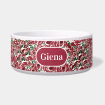 Elegantes Muster Vintager Rose - Rot und Grün