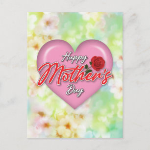 Elegantes Muttertagsdesign mit Herz Postkarte