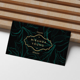 Elegantes Mystic Floral Pattern Green Visitenkarte