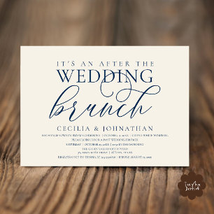 Elegantes Nach-der-Hochzeits-Brunch in Navyblau un Einladung