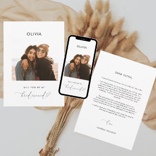 Elegantes Nachrichtenbudget sei meine Bridesmaid-F Einladung