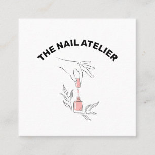 Elegantes Nagelstudio minimalistischer Maniküre Quadratische Visitenkarte