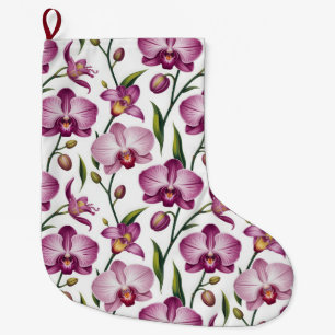 Elegantes nahtloses Muster aus violetten und rosa Großer Weihnachtsstrumpf