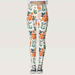 Elegantes nahtloses Muster aus Wasserfarbenblumen Leggings