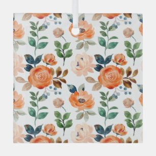 Elegantes nahtloses Muster aus Wasserfarbenblumen Ornament Aus Glas