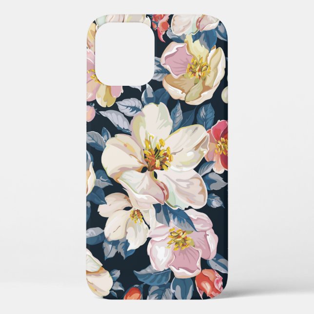 Elegantes nahtloses Muster mit blühendem Apfel tr Case-Mate iPhone Hülle (Rückseite)