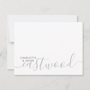 Elegantes Namensschrift-Monogramm für Paare Mitteilungskarte