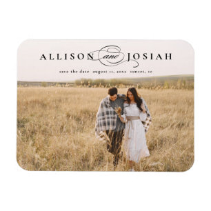 Elegantes Names Foto Hochzeitssache Datum speicher Magnet