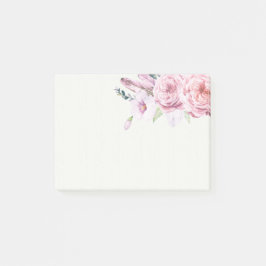 Elegantes natürliches Wasserfarbenspiel Boho Blume Post-it Klebezettel