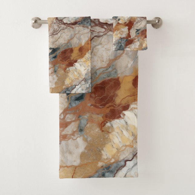 Elegantes Natursteinmuster Badhandtuch Set (Insitu)