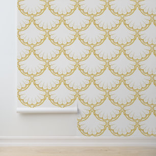 Elegantes nautisches Thema Goldenes Muschel-Muster Tapete