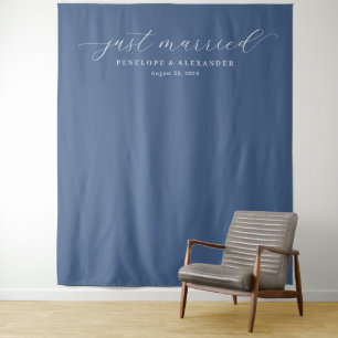 Elegantes Navy-Blau Gerade verheiratet Wandteppich
