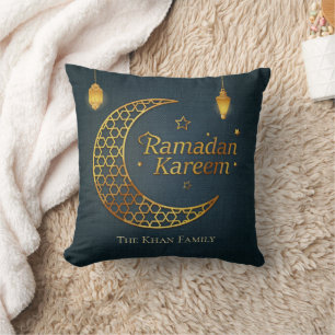 Elegantes Navy Blau Gold Geometrischer Halbmond Ra Kissen