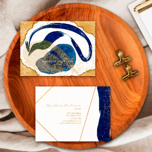 Elegantes Navy Blau Gold Glitter Einzigartiges Was Visitenkarte